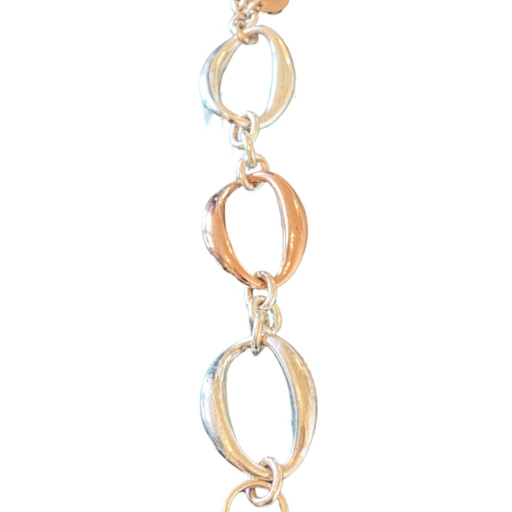 Silver Rose-Plated Chain Bracelet, 1AR or Unoaerre (Italian Brand)